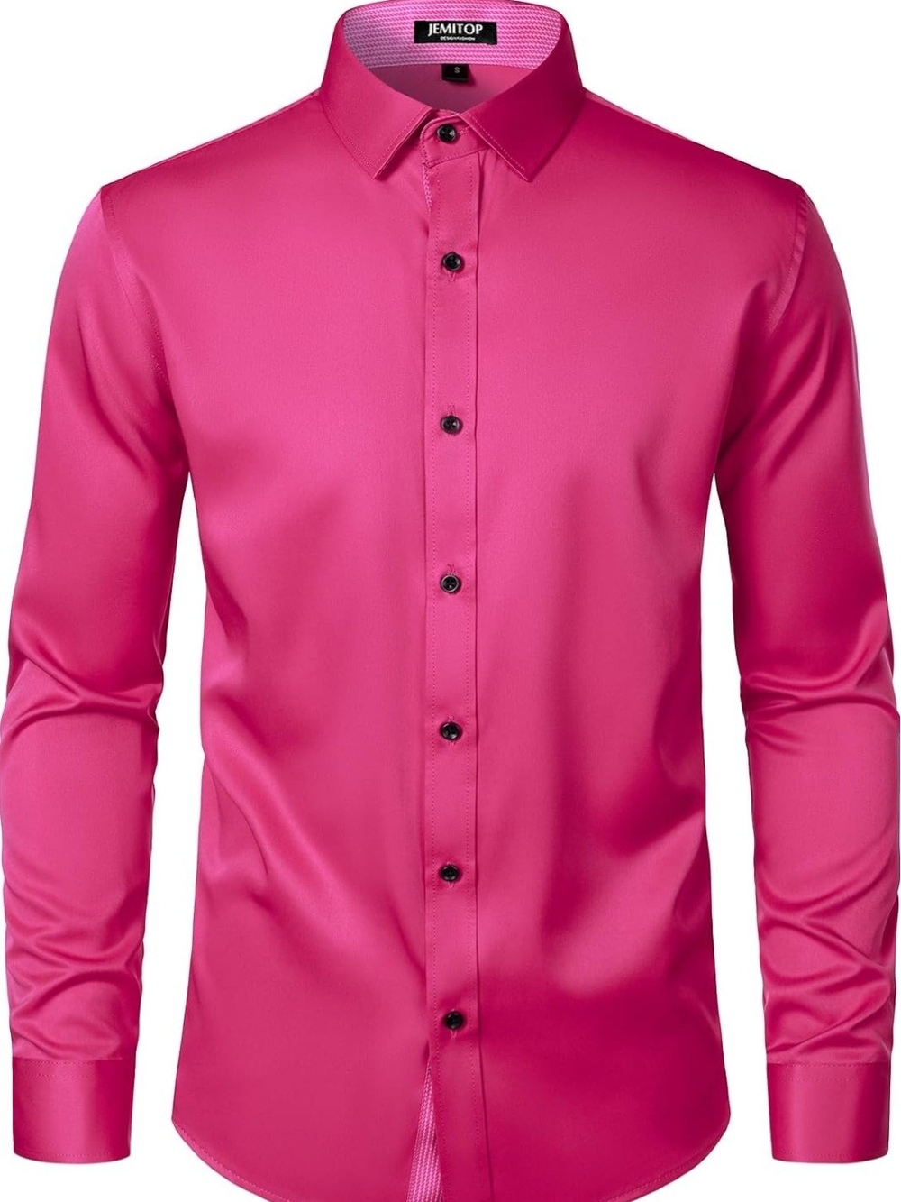 Men's Fitted Hot Pink Dress Shirt